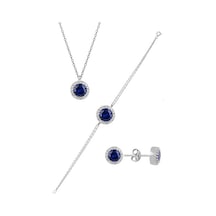 Gümüş Rodyumlu Zirkon Ve Safir Taşlı Pırlanta Modeli Üçlü Set Gümüş Rodyumlu Zirkon Ve Safir Taşlı Pırlanta Modeli Üçlü Set