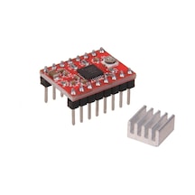 A4988 Step Motor Sürücü Kartı + Soğutucu (Kırmızı)