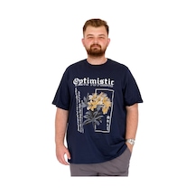 Mode Xl Büyük Beden Erkek T-shirt Bisiklet Yaka Optımıstıc U25028 İndigo İndigo