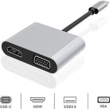 Dexim Dhu0004 Premium 4 İn 1 Usb Typ C Hdmı Vga Hub For Apple Uyumlu iPad Pro.