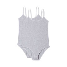 2 Adet İp Askılı Kadın Çıtçıtlı Body Gri Beden: Xl Çok Renkli