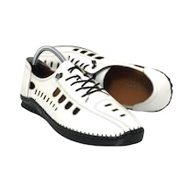 Catelli %100 Hakiki Deri Erkek Tam Yazlık Rahat Günlük Delikli Çarık Ayakkabı Yeni Sezon 40-45 Beyaz