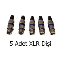 Profesyonel Xlr Dişi Jak - Ses Sistemleri İçin 3 Pinli Konnektör - 5'li Set