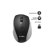 Claw S Genius Dual V2 Pixart Paw3065 Sensörlü Bluetooth + 2.4g Wi-fi Çift Mod Kompakt Sessiz Click Kablosuz Mouse - Siyah Windows & Mac Uyumlu M-genıus-b V2-dual