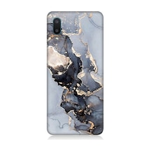 Samsung Galaxy A02 Uyumlu Mermer Ve Altın Desenli Silikon Kılıf