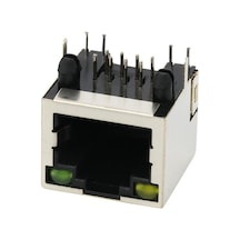 RJ45 8P8C Işıklı Dişi Ethernet Konnektörü - PCB Tipi