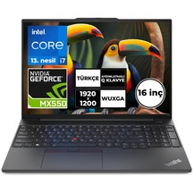 Lenovo ThinkPad E16 Gen 1 21JQS27CB2BT49 i7-1355U 16 GB 512 GB SSD MX550 16" W10P Wuxga Dizüstü Bilgisayar