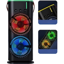 Rgb Işıklı Spreyli Masa Fanı Çift Motorlu Güçlü Üflemeli Taşınabilir Fan Diğer