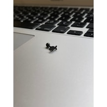316 Cerrahi Çelik Tragus Helix Kıkırdak Conch Minimal Balık Piercing Siyah - Gümüş