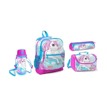Coral High Unicorn Desenli Beslenme Okul Çantası Kalemlik + Çelik Termos