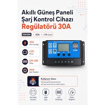 Akıllı Güneş Paneli Şarj Kontrol Cihazı Regülatörü 30a