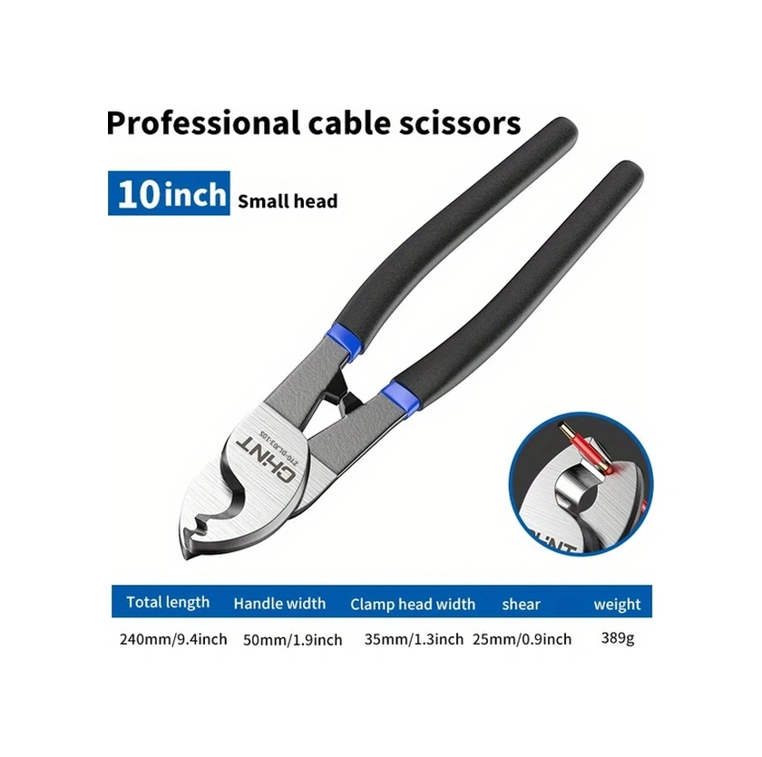 Gateesat 10 İnç Profesyonel Kablo Makası Ve Sıyırıcı Kaymaz Tutamak Dayanıklı Kesim