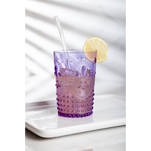 Akrilik Mor Kısa Bardak & Su Meşrubat Kahve Yanı Bardağı 400 Ml Cam Değildir Mor