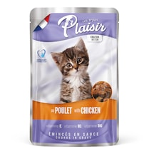 Plaisir Kitten Tavuk Etli Pouch Yavru Kedi Yaş Maması 100 G