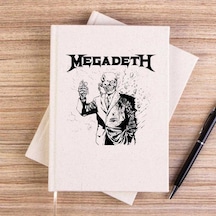 Megadeth Vic Rattlehead Portre Krem Çizgisiz Kanvas Defter