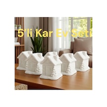 5 Li Kar Ev Seti Boyanabilir Taş Obje El Yapımı &hobi &dekoratif Set