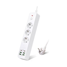 H-01 Hızlı Şarj İstasyonu 3000w 3'lü Priz 2 Metre Uzatma Kablosu