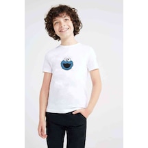 Tshirthane Kurabiye Canavari Baskılı Unisex Çocuk Beyaz T-Shirt