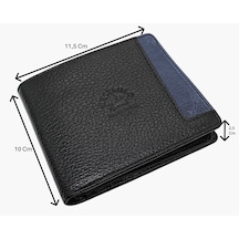 Westpolo Hakiki Deri Kağıt Para Ve Bol Kart Bölmeli Slim Unisex Cüzdan - Siyah-lacivert Siyah-cr Lacivert