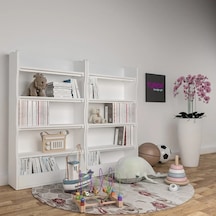 Montessori Krem Kitaplık Mdf Sis Gri