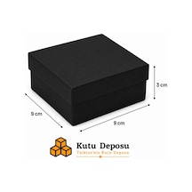 9x9x3 Cm Tam Kapaklı Selefonlu Süngerli Takı Kutusu - Siyah Demonte 50 Adet
