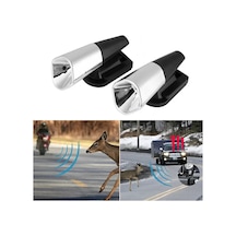 Mufunye Araç Ultrasonik Hayvan Engelleme Cihazı, Led Işıklı Vahşi Hayvan Uyarıcısı, Rüzgar Aktifli 2 Adet Gümüş