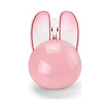 Tavşan Figürlü Kablosuz Mouse Pil Dahil Etiket Hediyeli Pembe Aklby-bsva58