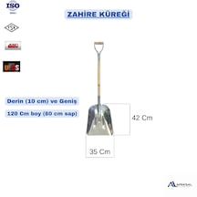 Zahire Küreği Ahşap Saplı Metal Geniş Tahıl, Yem , Bakliyat Kürek