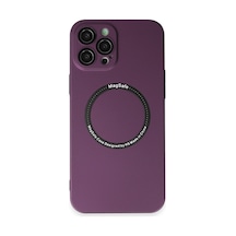 Apple iPhone Uyumlu  12 Pro Uyumlu Kılıf Jack Magneticsafe Lens Silikon - Mürdüm
