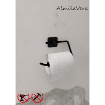Siyah Yapışkanlı Kare Tuvalet Kağıtlık Wc Askılık Wc Kağıtlık Siyah