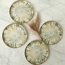 Green Ripple Nordıc Pasta Tabağı 22 Cm 4 Adet / 22896 Çok Renkli