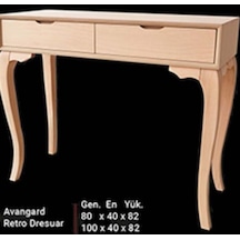 Dresuar Çift Çekmece Kayın Lükens Aslan Ayak Ahşap Kayın Kaplama (392543211) Akçaağaç