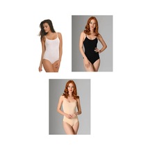 NBB 6'lı Paket Kadın İp Askılı Pamuklu Likralı Çıtçıtlı Body 001