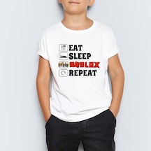 Roblox Baskılı Unisex Çocuk Tişört T-Shirt Mr-03 Çok Renkli
