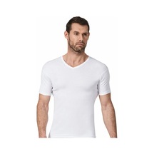 Erkek Beyaz Renk V Yaka Kısa Kollu Atlet Fanila 10 Adet Beyaz