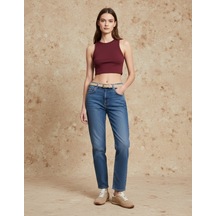 LTB Slım Fit Kolsuz Üst Bordo Atlet Kırmızı