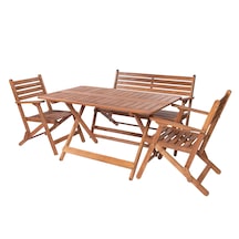 Modermo 4-6 Kişilik Geniş Katlanır Ahşap Bahçe Seti - 135x80cm. Grup D