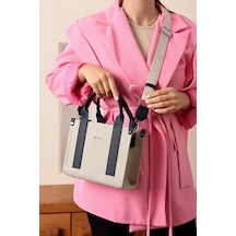 Just Polo Kadın Taş Lacivert Orta Boy Keten El Ve Omuz Çantası 236072mh Taş Lacivert