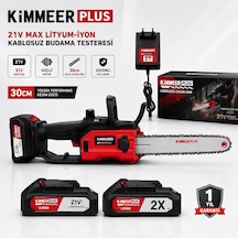 Şarjlı Testere, 21v, 30 Cm  , Çift 3.00ah Lityum Akü, Dal Ve Ağaç Kesme