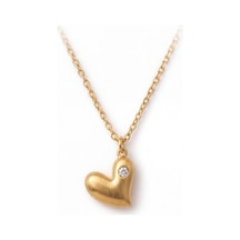 Curved Heart Kolye Krem