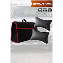 Hyundai Excel Uyumlu Bagaj Çantası Siyah Renk Koltuk Yastığı Lüks Model