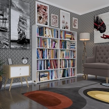 Kenzlife Kitaplık Süper Ga 150 160 19 Byz 5 Katlı 2 Bölme Çift Bölme Opsiyonlu Ofis Mutfak Banyo Dolabı Arkalıksız Çok Renkli