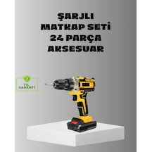 Depomıx Şarjlı Darbeli Matkap Seti 2 Batlı, 24w Güç, 24 Parça Aksesuar, Led Işıklı