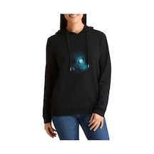 Undertale Gölge Baskılı Siyah Kadın Kapşonlu Sweashirt