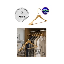 Ceket Askısı 44 Cm Masif Ahşap Gold Kancalı Takım Elbise Askısı Ev Tipi 3 Adet Diğer