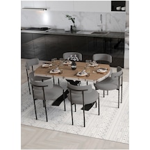 Avvio Wella Lak Panel 80x130 Açılır Yemek Masası Mutfak Masası 6 Kişilik Masa Sandalye Takımı Akça Modelavvio236