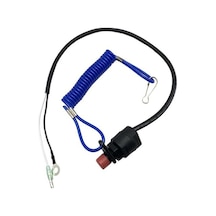 Pazly Yamaha Deniz Motorları İçin Acil Durdurma Butonlu Mavi Kordonlu Emniyet Anahtarı