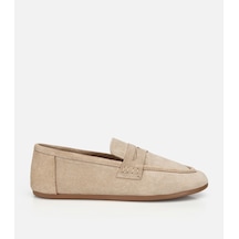 Hotiç Kadın Süet Deri Bej Yumuşak Dokulu Klasik Loafer