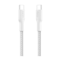 Eco Örgülü Usb-c - Usb-c Kablosu, 1 M, 240 W, Yumuşak, Esnek Hızlı Şarj Kablosu, İphone 16, Galaxy S25, Pixel 9, Macbook, İpad Pro Ve Daha Fazlası İçin Tip-c Şarj Kablosu - Beyaz Usb 2.0