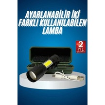 Kompakt Usb Şarjlı El Feneri 1 Adet Taşınabilir Led Çok Renkli